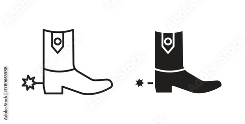 Cowboy Boot icon. Symbol, logo illustration. graphic icon set