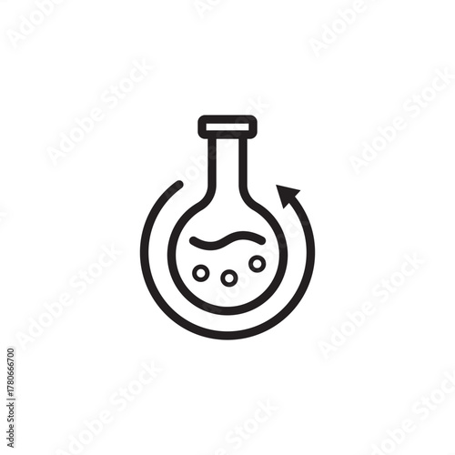 Catalyst icon symbolizing chemical reaction acceleration and process initiation, representing modern materials science, specialized chemical engineering, and controlled production systems.