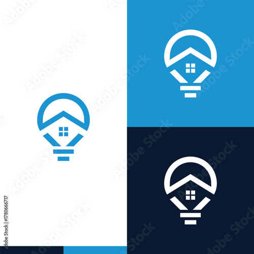 Electric bulb house logo design