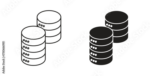 Database icon. Symbol, logo illustration. graphic icon set