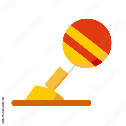 Mallet in action hitting ball with motion blur effect