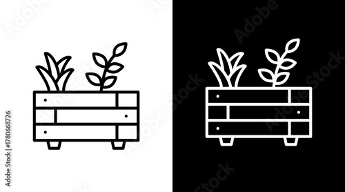 Urban Farming  White Icon Set Design