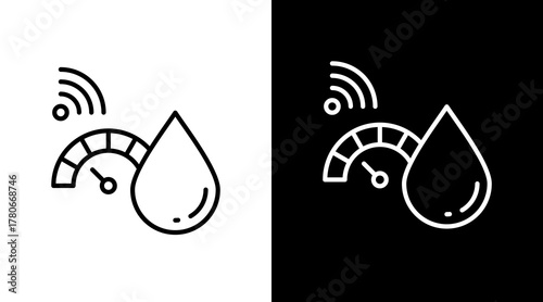 Smart Water Meter  White Icon Set Design