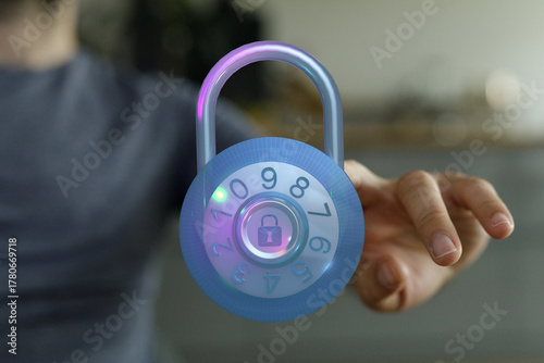 Hand holding a futuristic p...