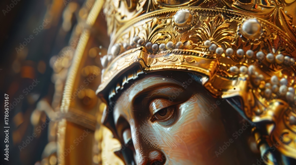 Obraz premium Orthodox Christmas icon with golden religious ornamentation
