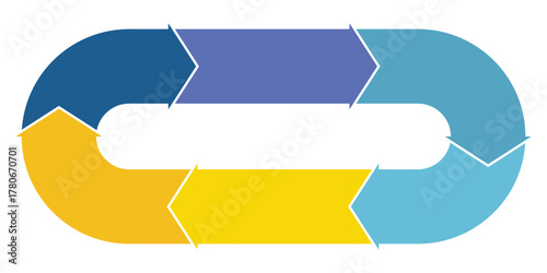 Visualize your business process with this colorful cycle diagram showing iterative steps for project management and workflow automation