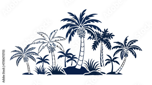 Tropical Palms: A serene arrangement of towering palm trees, their fronds swaying gently in the tropical breeze, offers a glimpse of paradise. 