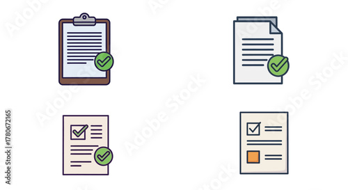 Checklist and document icons representing task completion and paperwork management