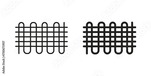 Condenser coil icons with simple flat and thin stroke style