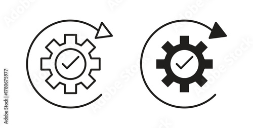 Continuous changes icons with simple flat and thin stroke style