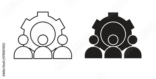 CRM icons with simple flat and thin stroke style