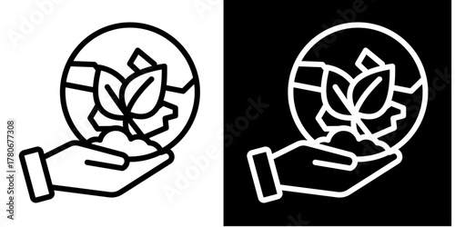 Seedling  Icon Set White Style Collection
