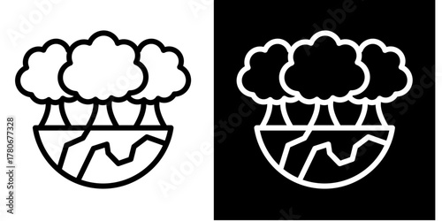 Forest  Icon Set White Style Collection
