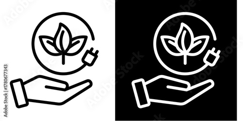 Eco Energy  Icon Set White Style Collection
