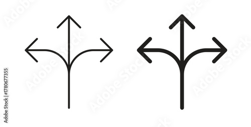 Flexibility icons with simple flat and thin stroke style