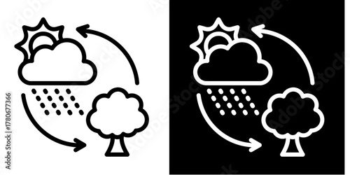 Rain  Icon Set White Style Collection
