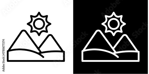 Mountain  Icon Set White Style Collection
