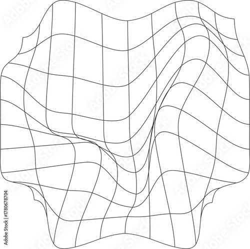 Abstract distorted grid pattern with warped lines creating a sense of depth and movement