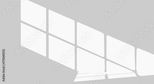 Window shadow casting on wall, creating abstract minimalist and calming effect, perfect for