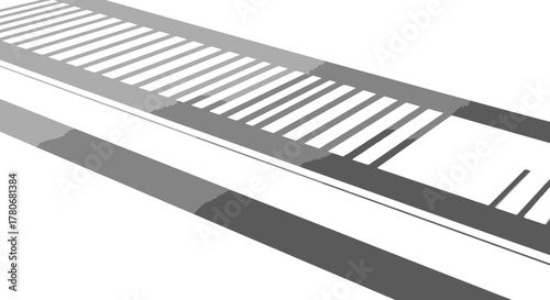 Monochrome Perspective: Abstract Zebra Crossing on Road Surface with Stark Contrast and Minimalist