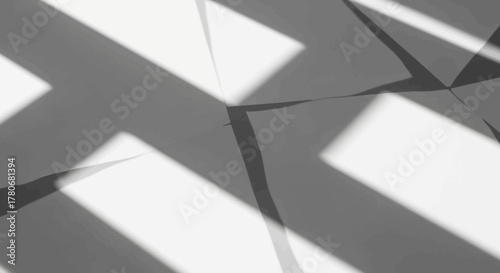 Minimalist abstract of shadows and light creating geometric shapes and contrasts