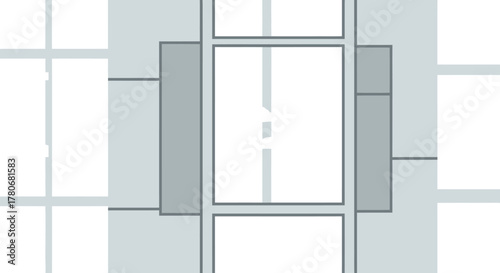 Window pattern abstract illustration for architectural design applications featuring grayscale
