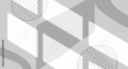 Contemporary gray scale geometric abstraction showcases sleek interlocking shapes creating modern