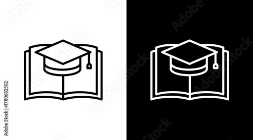 Education  White Icon Set Design