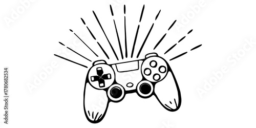 “Neon gaming controller with colorful light trails — esports and gaming energy concept — background remove.”