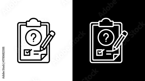 Questionnaire  White Icon Set Design