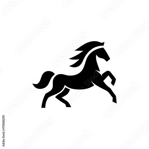 Horse silhouette galloping vector