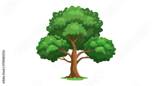 The Majestic Tree: This vibrant illustration showcases a healthy tree standing tall, its lush green canopy reaching towards the sky.