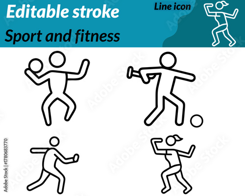 Sport and fitness set icon. ideal for gyms workout apps wellness brands and sports organizations. It embodies physical training balance and vitality promoting wellness exercise and overall fitness.