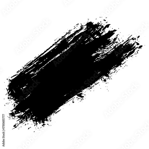 Hand drawn black ink brush strokes ideal for grunge design backgrounds