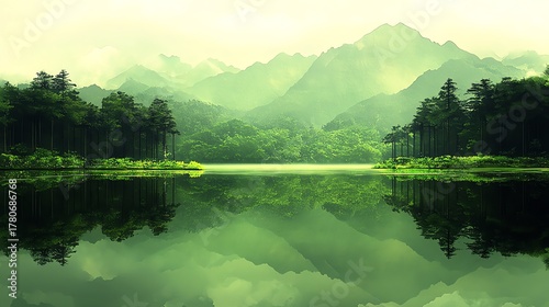 Dreamlike watercolor scenes of peaceful reflections and soft gradients on textured paper. 