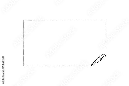 吹き出し - 中にテキストを入れるための、手書き風の枠とペン
