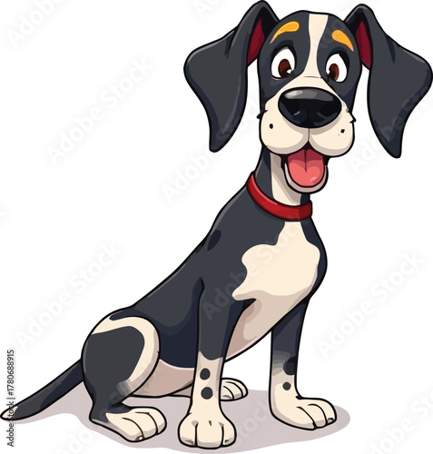 Cute cartoon a illustrator vector Bluetick Coonhound