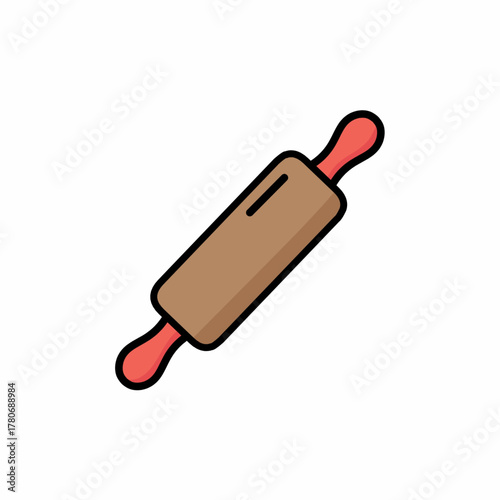 Rolling Pin Icon for Baking and Cooking Utensil Illustration