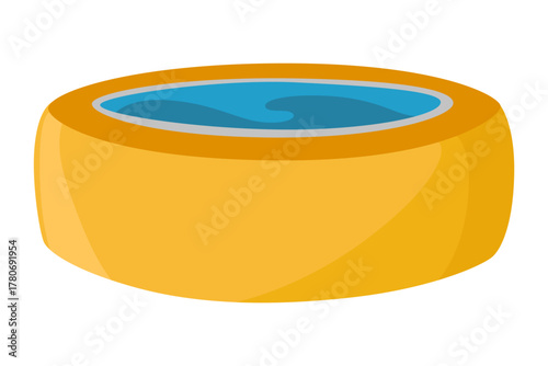 Round farm cheese hand drawn illustration