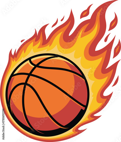 Basketball on fire