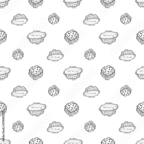 Hand Drawn Bread seamless pattern background