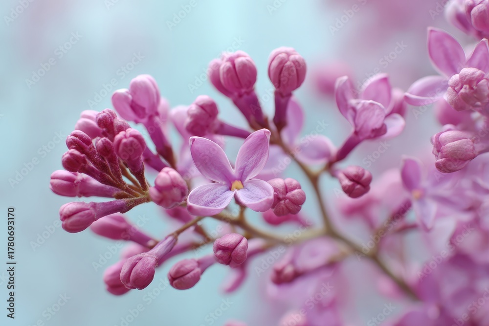 Obraz premium Delicate purple lilac flowers blooming outdoors in spring