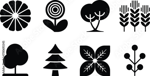 Set of nature and plant icons