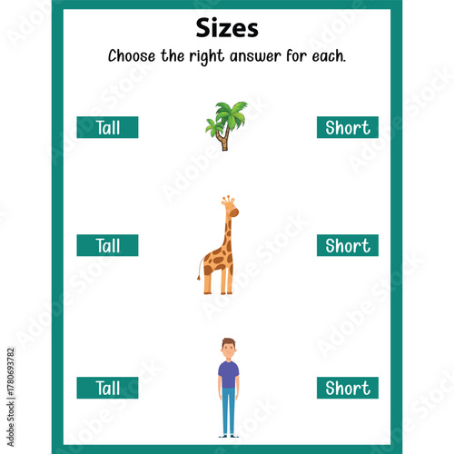 Sizes activity worksheet for kids page 11