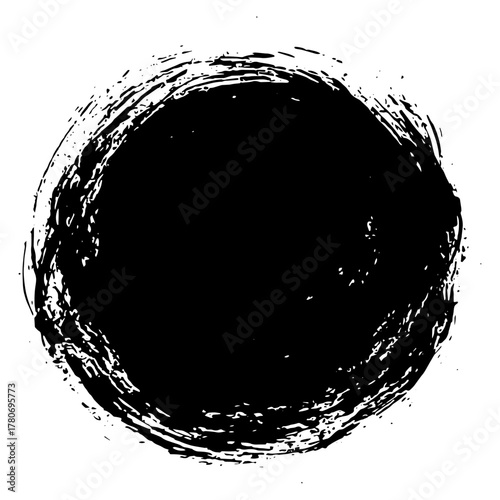 Hand drawn black ink brush strokes for grunge themed designs