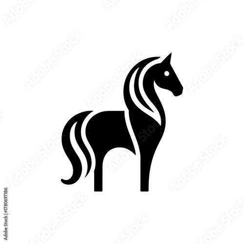 Horse sleek glyph emblem