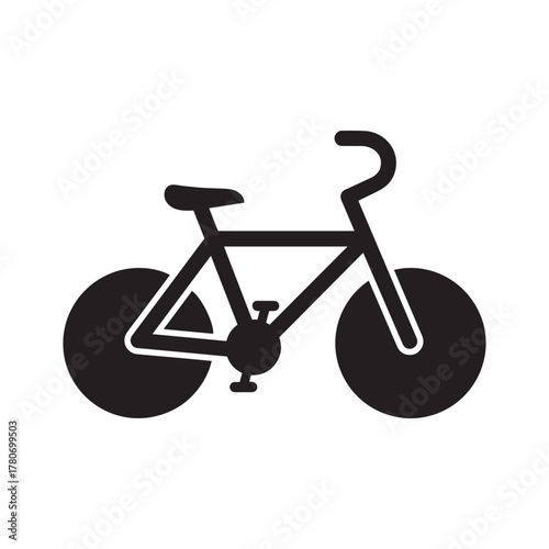 Black silhouette of a bicycle
