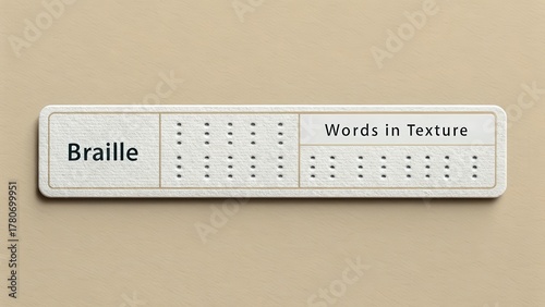 Braille code strip displaying text and accessibility