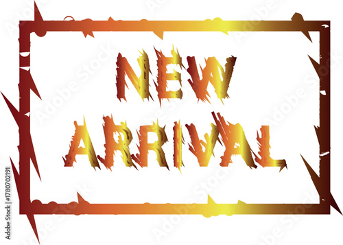 New arrival text icon isolated on transparent background