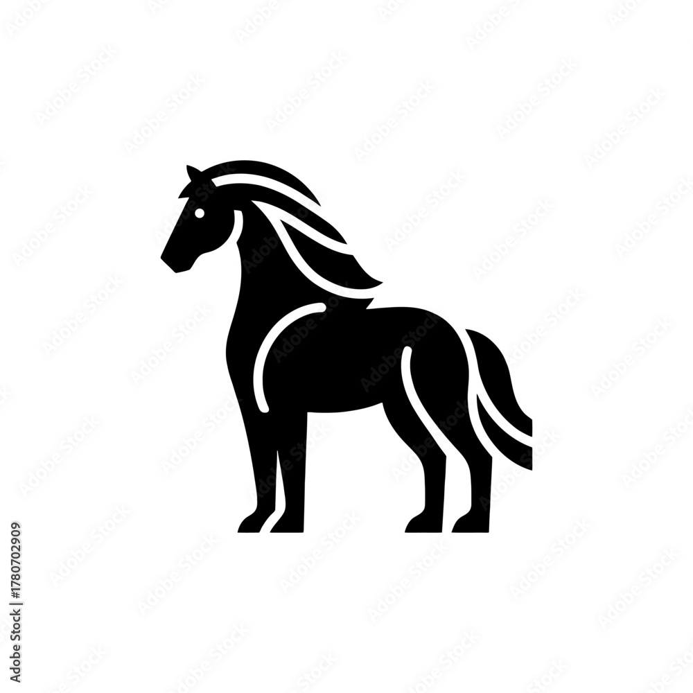 Fototapeta premium Horse glyph silhouette icon